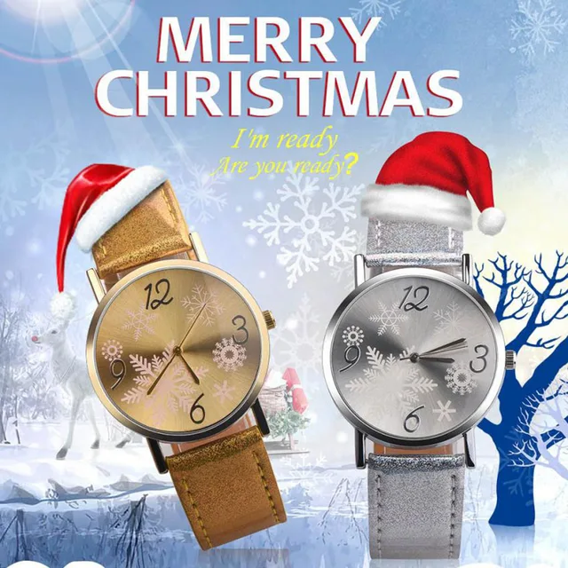 Christmas Watches Relogio Feminino Fashion Leather Quartz Analog Women Watch Cas Christmas Watches Relogio Feminino Fashion Leather Quartz Analog Women Watch Cas