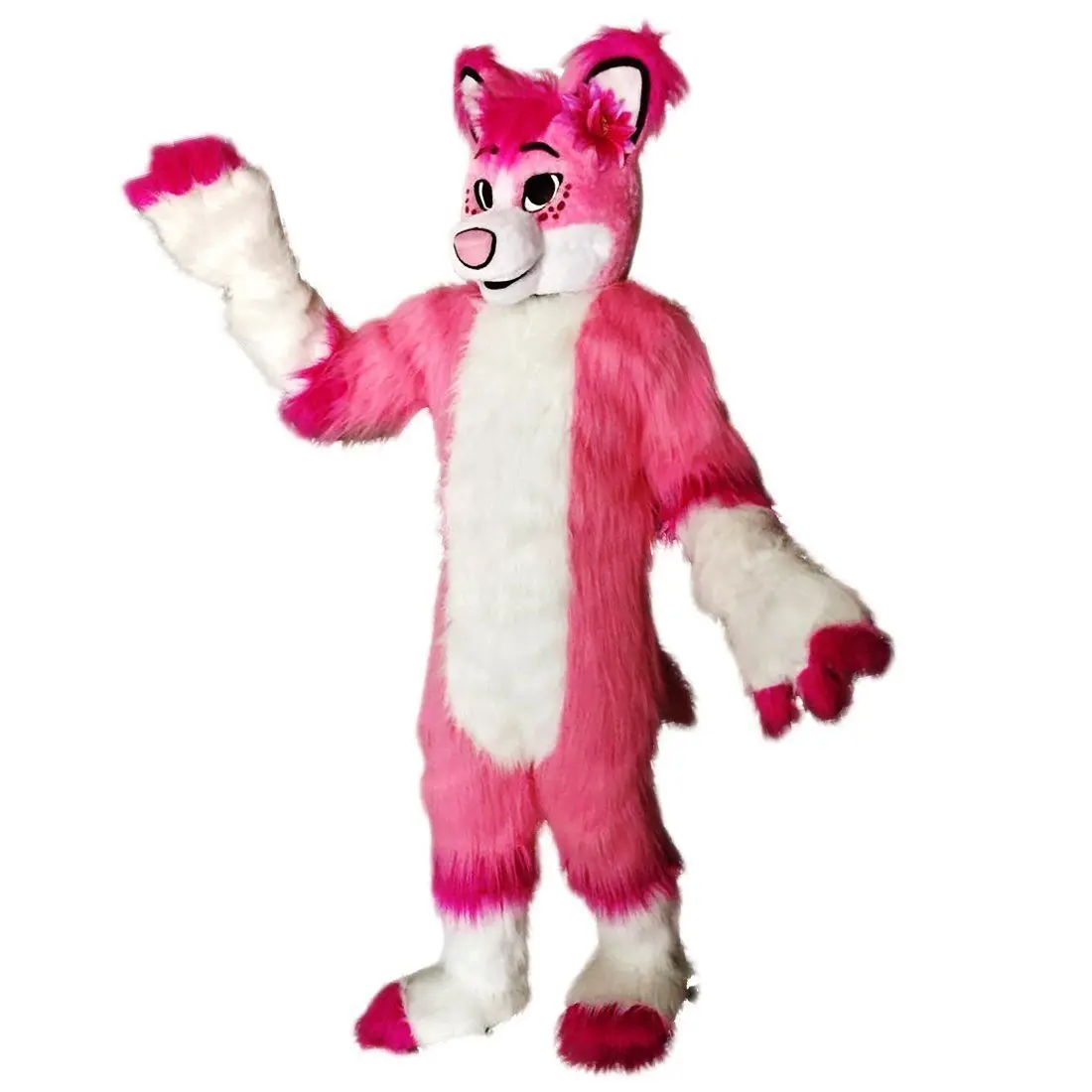 

Pink Husky Dog Mascot Costume Suits Cosplay Party Game Dress Outfits Clothing Advertising Carnival Halloween Christmas Easter