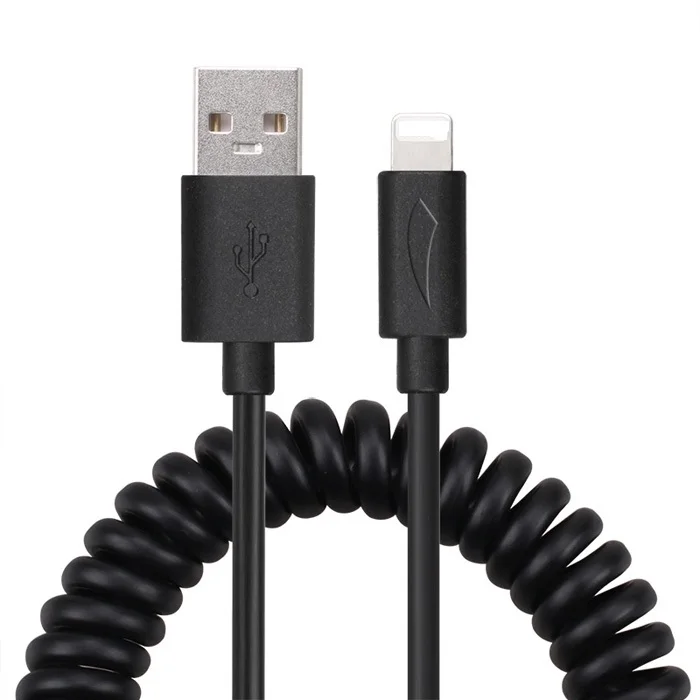 

USB 2.0 to 8 pin Spring Data Cable Spiral Coiled 8 Pin Adaptor Digital USB Data Charging Cables Connector for iPhone