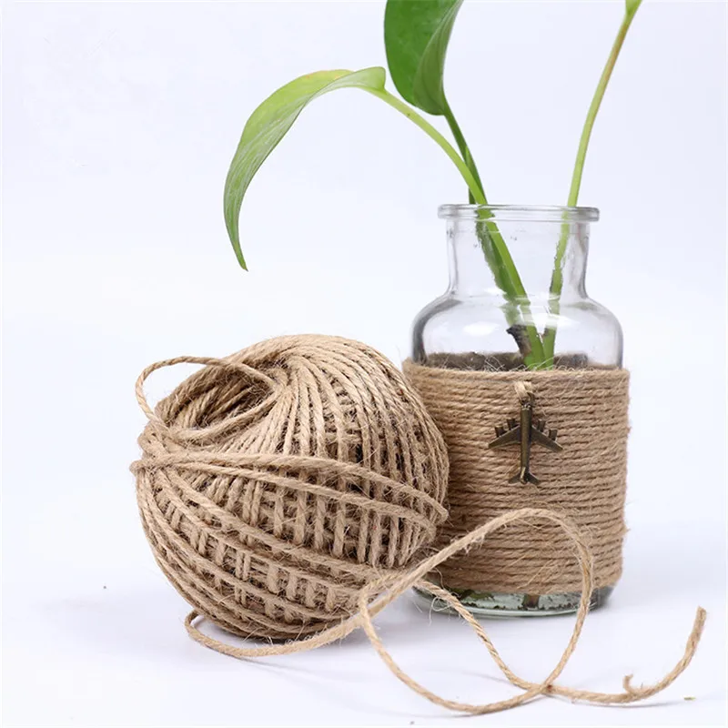 

1 Roll 60m Natural Jute Twine Burlap String Florists Woven Ropes Hemp Rope Wrapping Cords Thread DIY Scrapbooking Craft Decor