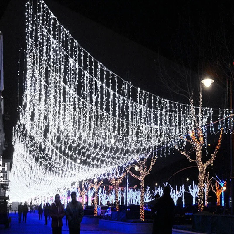 

10M 100 LED White Lights Decorative Christmas Party Festival Twinkle String Lamp Bulb with Tail Plug 220V EU Wedding Light