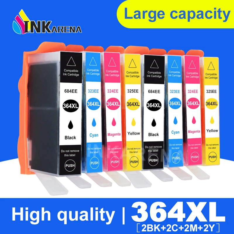 INKARENA 8 PK 364XL чернильный картридж совместим с HP364 для HP 364 XL Photosmart B109a B109d B109f B109n Plus B209a