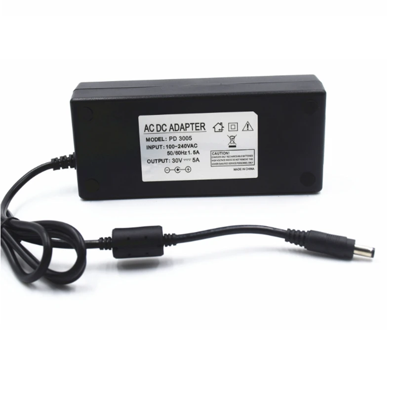 Posto para Fora do Transformador Fonte de Alimentação 30vdc Carregador 150 w 30 v 5a Adaptador Ac e dc 100 240vac Entrada 5.5 2.5 e 5.5 2.1 dc 30 v