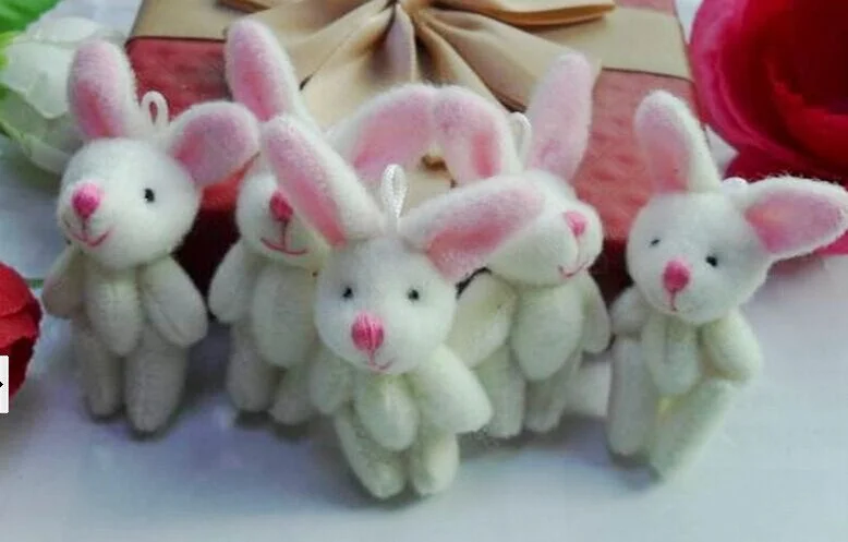 

1PIECE Garment & Hair Decor Accessories TOY DOLL - Mini 4CM Joint Long EAR Rabbit Plush Stuffed TOY DOLL Candy BOX TOY DOLL