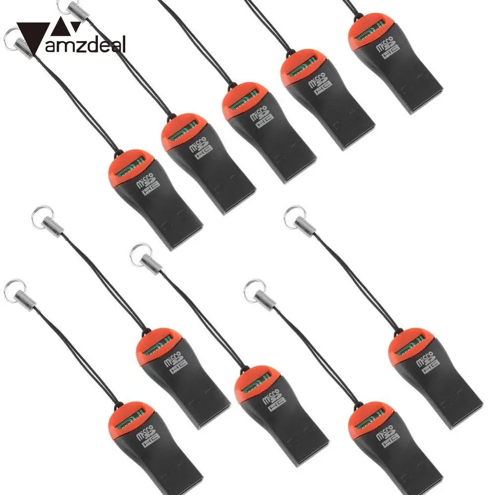 Wholesale 10Pcs/Lot USB OTG Card Reader Universal Micro USB OTG TF SD Card Reader USB Memory Card Adapter Reader 