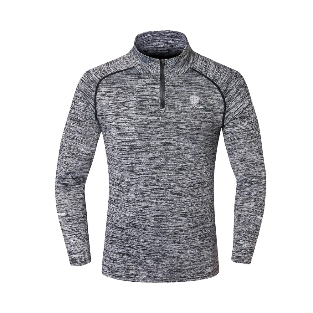 Mens' Long Sleeve Zipper Training T-Shirt