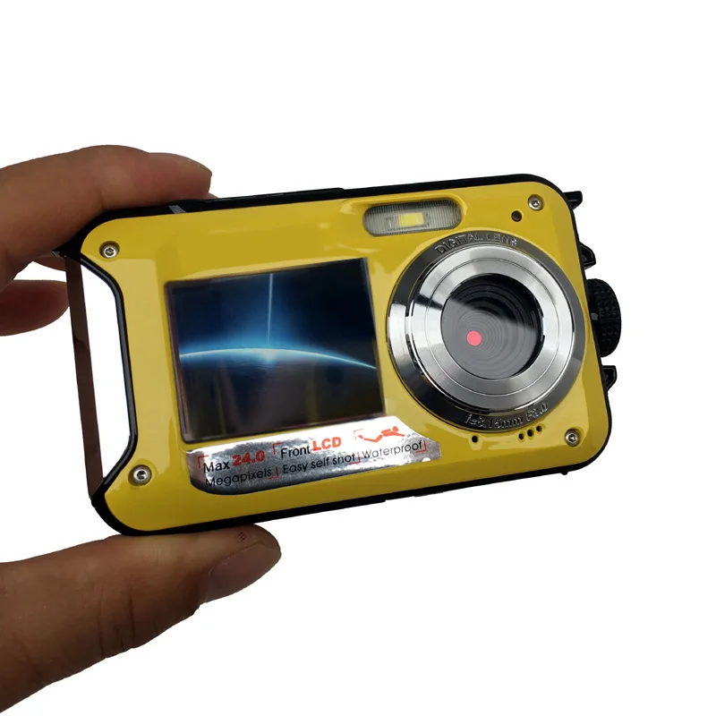 2 7 дюймовая TFT lcd Цифровая камера водонепроницаемая 24MP MAX 1080P двойной экран 16x