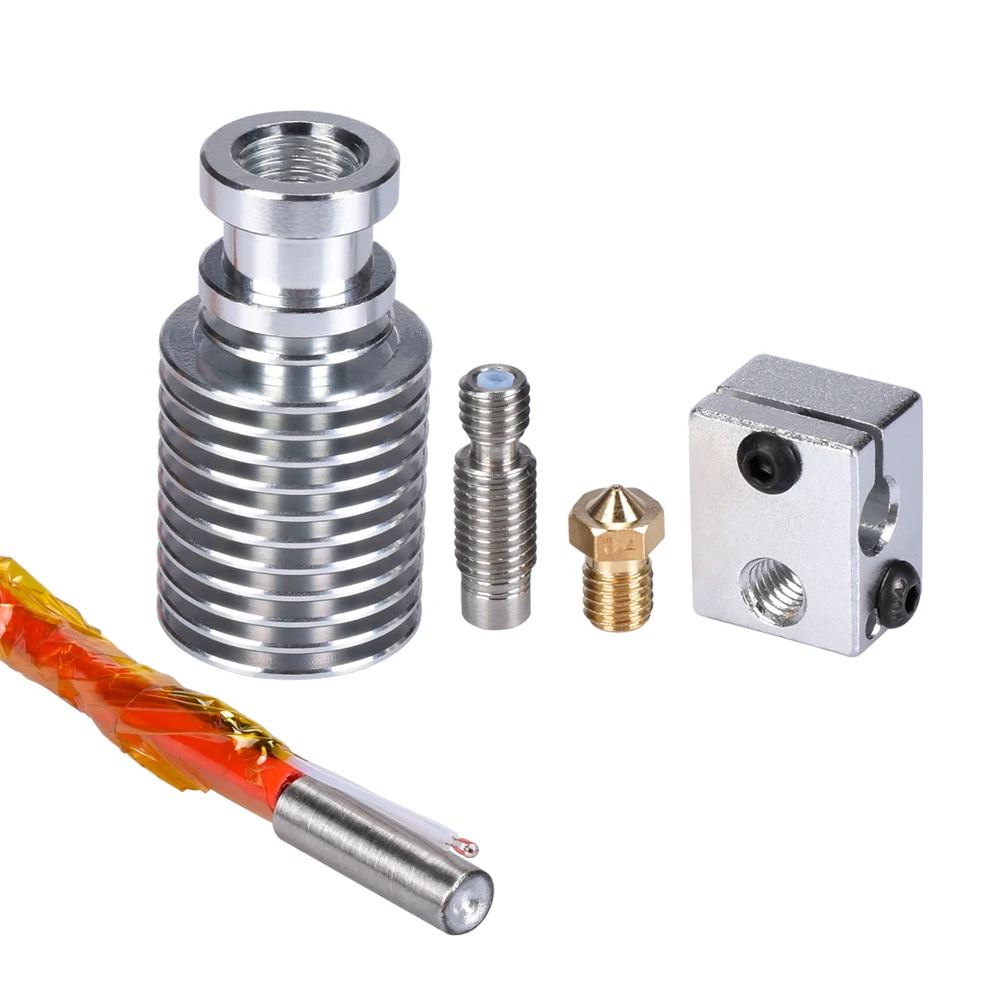 3D طابعة أجزاء E3D V6 J-رئيس Hotend الطارد عدة 1.75/3.0 ملليمتر خيوط بودين الطارد مع التبريد مروحة ومدفأة جميع المعادن تفلون