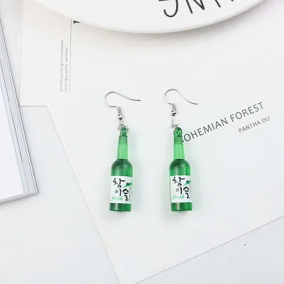

2019Japanese and Korean Individual Creative Beer Bottles with Lovely and Simple Style Beer Earrings and Earrings