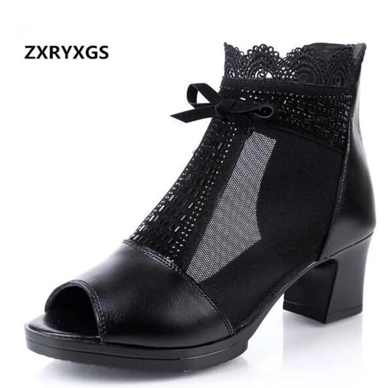 British style cowhide mesh spring summer shoes high heels women sandals 2017 new shoes summer sandals Fish mouth leather shoes British style cowhide mesh spring summer shoes high heels women sandals 2017 new shoes summer sandals Fish mouth leather shoes
