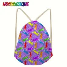 Бесшумный дизайн 3D воздушный шар с принтом Собаки Сумки на шнурке для мужчин и женщин мешок большой рюкзак на веревках Junior школьная сумка для девочек