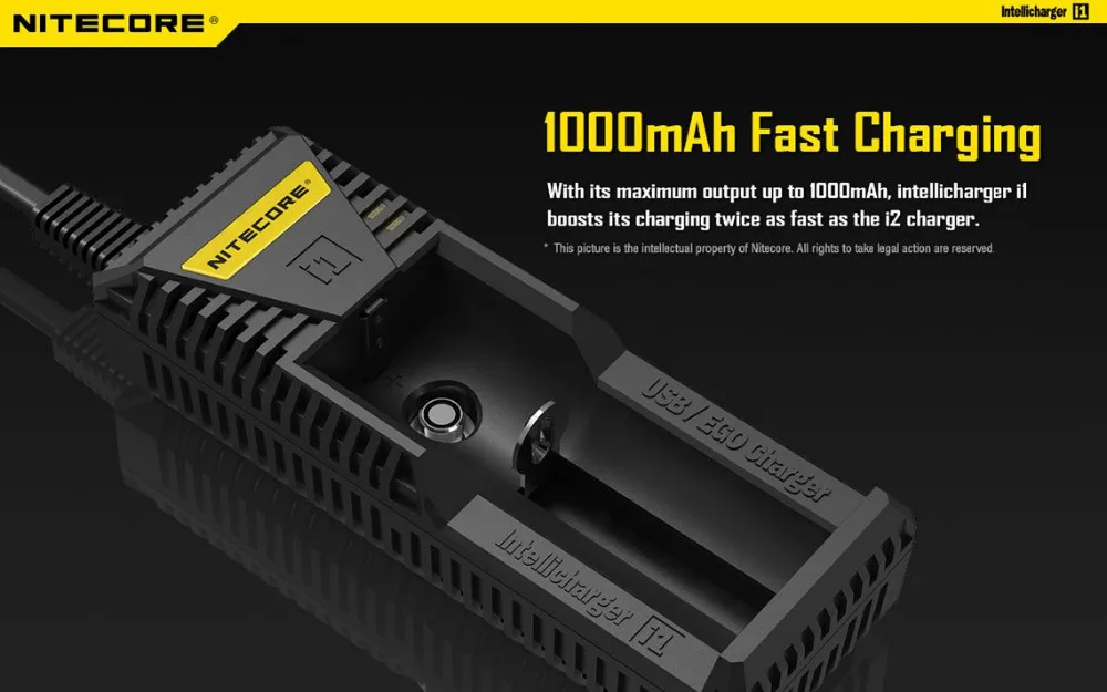 

100% Original Nitecore I1 Charger Fast Charger Quick Charger With Usb Charger For Phone For EGO Battery For IMR Li-ion Battery