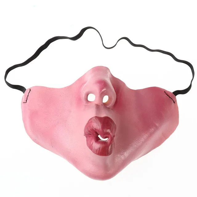 NICEMXAS Big Teeth Latex Mask for Movie Fancy Dress Masquerade Party Horror Creepy Elastic Band Half Face Masks Funny Costume