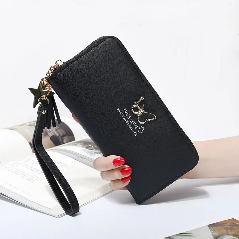 

HOT New Long Women Wallet Butterfly Hollowed Best Wallet Female Case Phone Pocket Pouch Handbag Women's Purse Carteira Femme