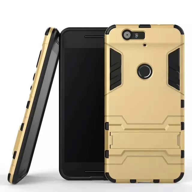 

Cool For Huawei Nexus 6P Nexus 7 Angler Bullhead Armor Dual Stand Case PC+Silicone Back Cover For Google Nexus 6 P 2015