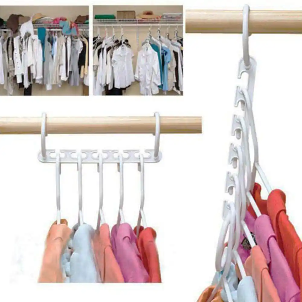 multifuncional ahorra espacio para colgar camisas gancho de almacenamiento para ropa del hogar Perchero plegable para puerta con soporte de dise/ño plegable Jacqu pantalones y blusas