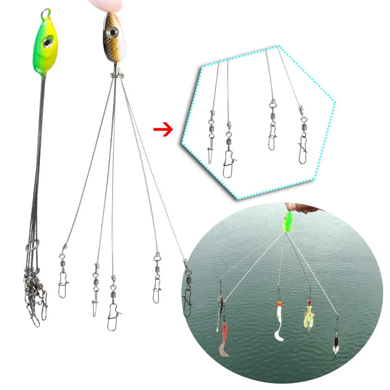 

5 Color Fishing Hook Combinations Convenient Outdoors Fish Lures Multifunctional Fishing Tackle Combination fishing Rigs Swivel