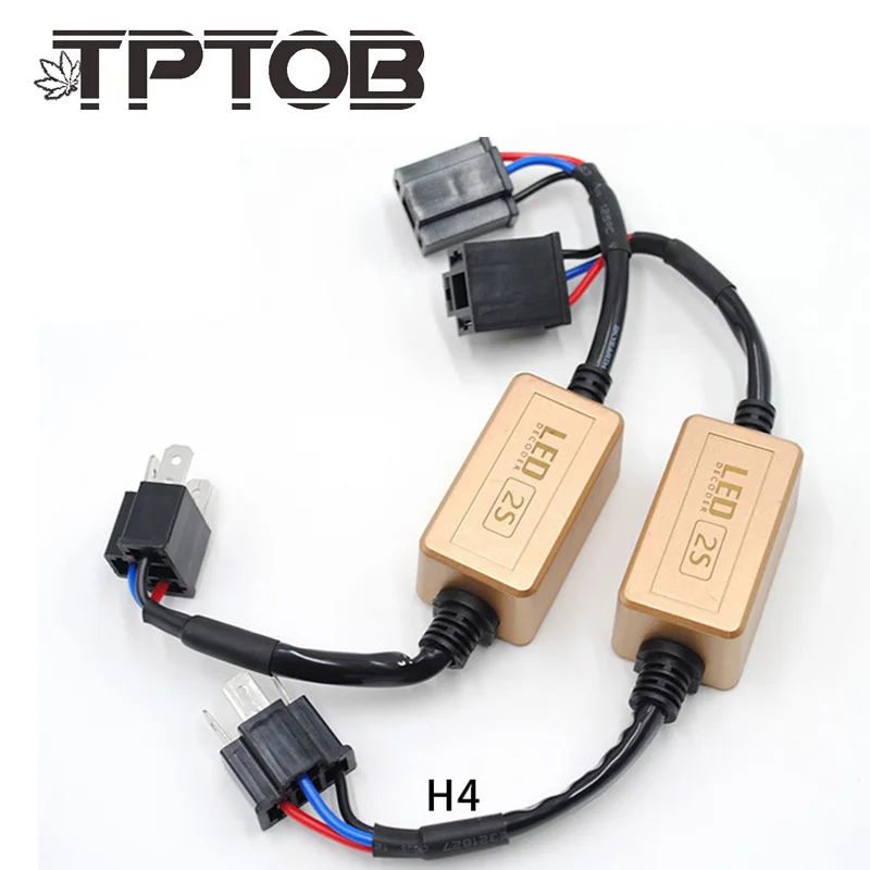 

TPTOB Error Free Canbus Decoder for LED Car Bulb Headlight H4 H7 H11 H13 9005 9006 Wiring Harness Adapter Warning Canceller