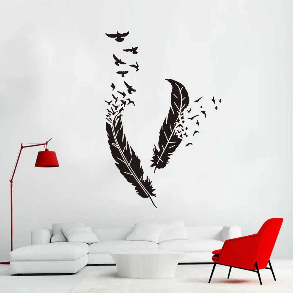 

Dream home YY023 personality creative feather birdie wall stick living room bedroom background decoration wall sticker