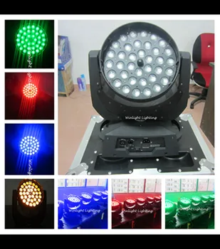 

Free Shipping ( 4 pcs / lot )10- 90degree zoom LED Moving Head Light 36*10W RGBW4 in 1 Multi Color LED Stage Light