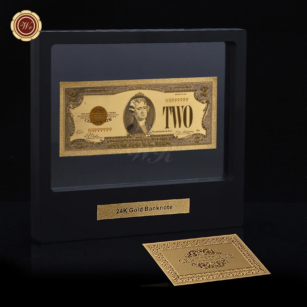 WR большой домашний декор американский цвет Позолоченные банкноты 1864 год 100 доллар США банкноты с демонстрационным стендом для коллекции - Цвет: 1928 Year USD2