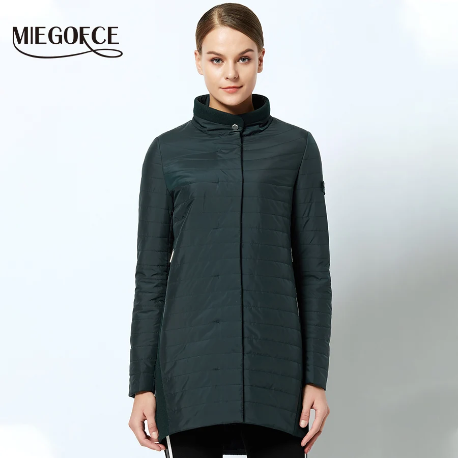 Goedkoop Miegofce 2019 De Nieuwe Lente Collectie Warme Vrouwen Jas Met Een Staande Kraag Eenvoudige Vrouw Gewatteerde Jas Moeder stijlvolle Model