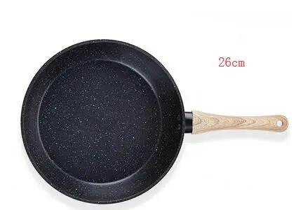 26cm 20 см/26 см антипригарная сковорода с деревянной ручкой Бытовая индукционная плита сковорода для омлета, блинов чайник для приготовления пищи для газовой плиты - Цвет: 26cm
