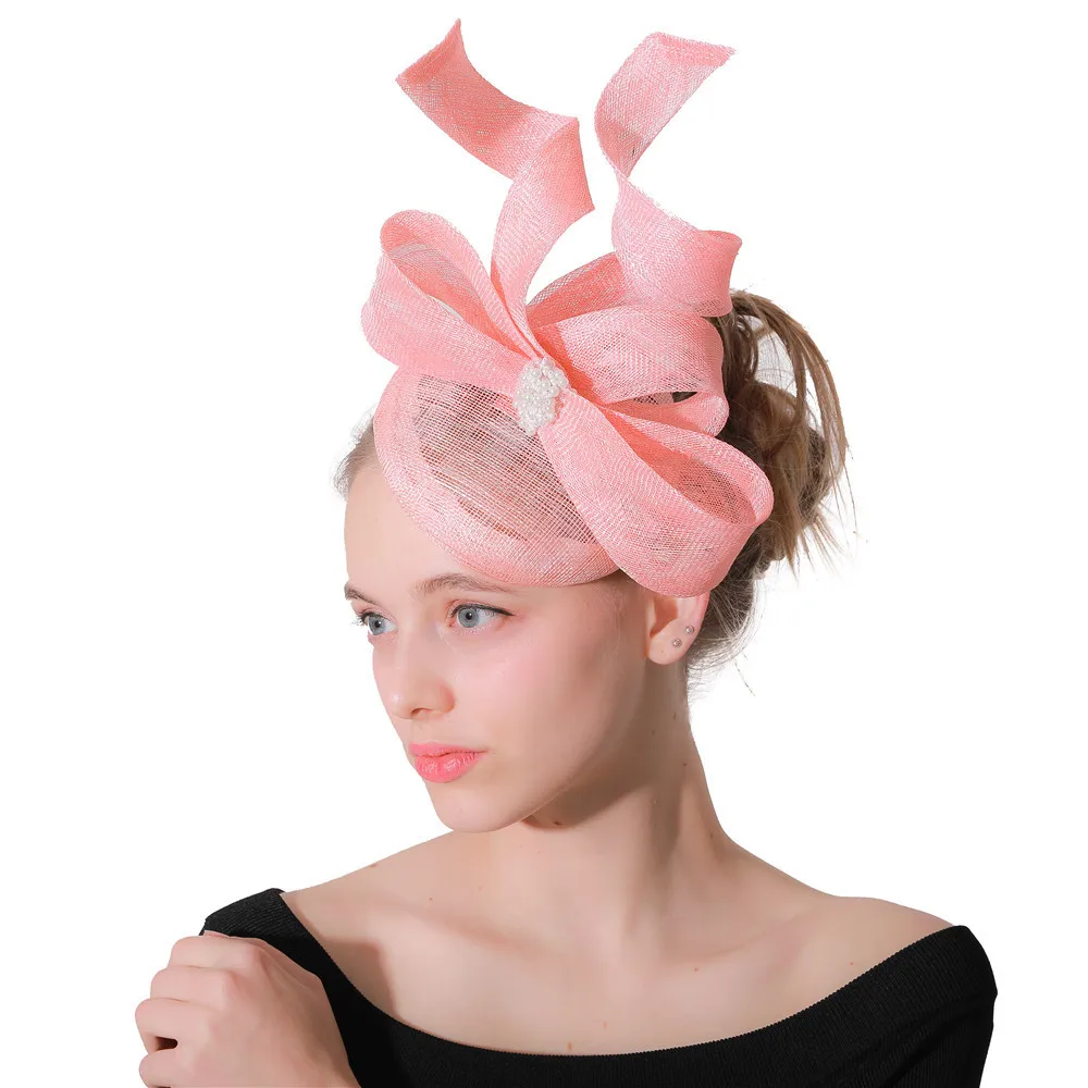 

hair fascinators headbands with bow bridal wedding veils sinamay hats cocktail headwear party race headpieces 2019 New arrival
