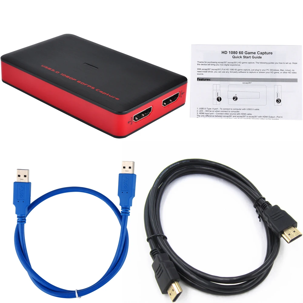 US $87 34 |1080P 60fps HD60 Video Capture Card HDMI to USB 3 0 Live Streaming Phone Game Meeting Broadcast For PS3 PS4 Camcorder TV STB Box-in Video &