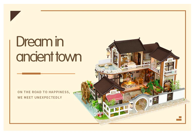 Ancient Town DIY 3D Miniature Dollhouse Kit