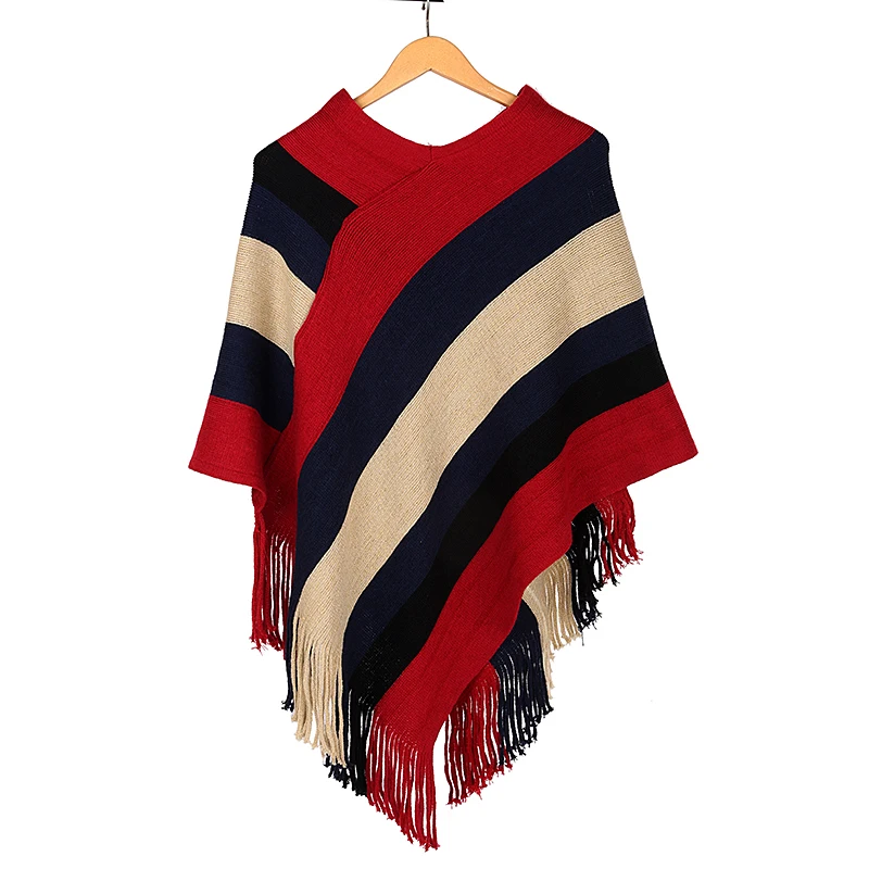 

Fashion New style Multi Woman Winter scarf Knitted Warm Sweater Fall Casual Loose Poncho Ethnic Cape Shawl