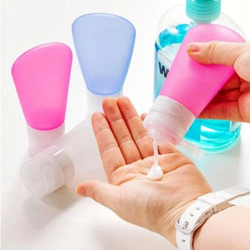 

1pc 37ml 60ml 89ml Empty Silicone Travel Packing Press Bottle For Lotion Shampoo Bath Small Sample Containers