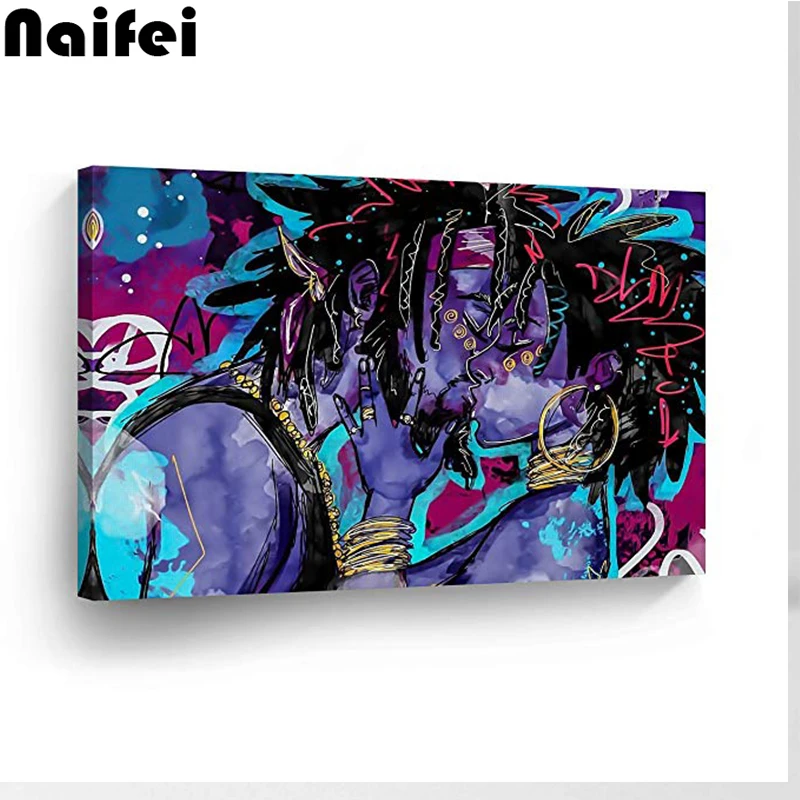 

5D Diy Diamond Painting Cross Stitch Full Square Drill African Rasta Haired Lovers Kissing Diamond Embroidery kits Mosaic Arts