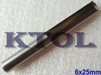 

5Pcs/set 6*25mm- Free Shipping Double Straight Flute Slot Endmill, Solid Carbide Cutting Tools, CNC Router Bits for Wood MDF