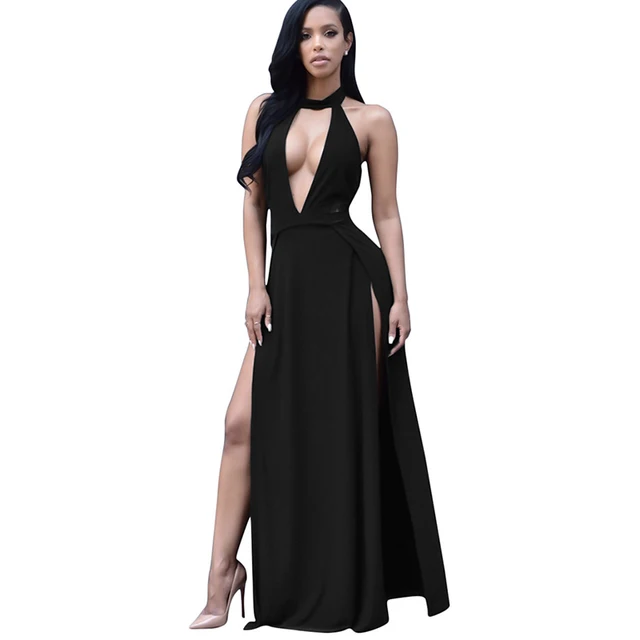 V-Neck Backless Dress