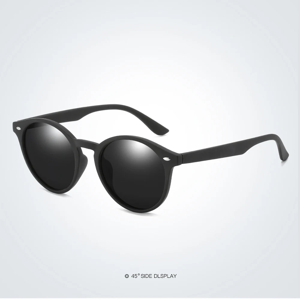 Tr90 Retro Vintage Round Black Silver Red Polarized Sunglasses Custom Made Myopia Minus Prescription Lens -1 To-6 |