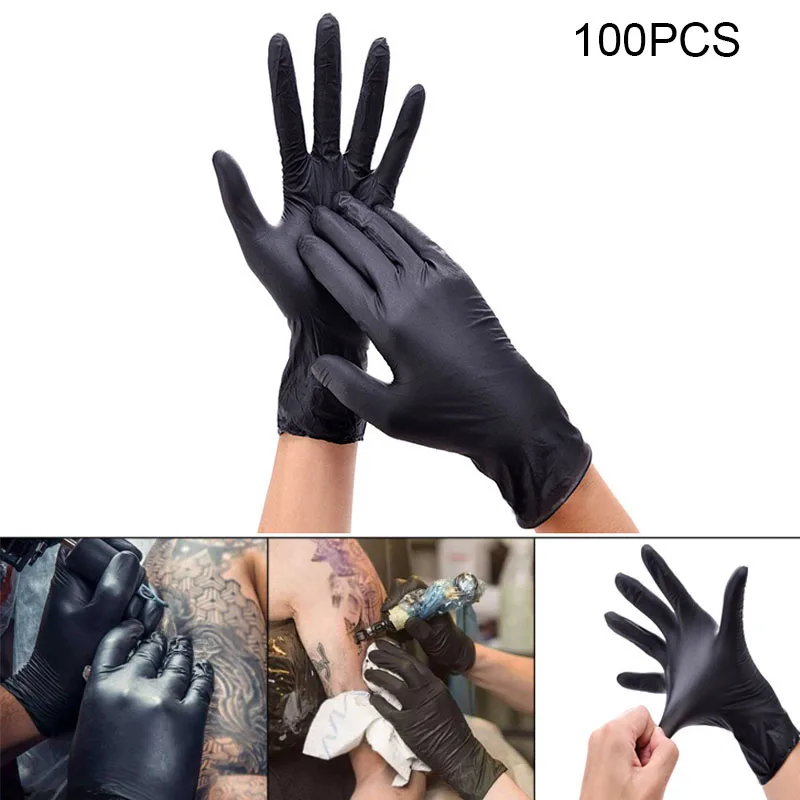 

100 Pcs Mechanic Disposable Nitrile Gloves Tattoo Laboratory Defense Clean Gloves SSwell