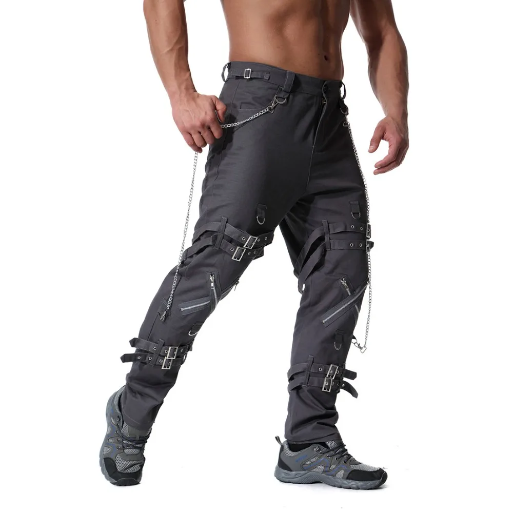 Новое поступление, мужские модные штаны-карго в стиле хип-хоп, в стиле панк-рок, на молнии, уличная одежда, мужские винтажные брюки, Прямая поставка ABZ182