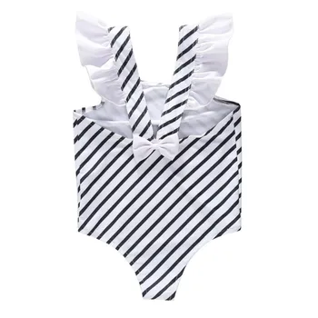 

Kids Baby Girls Stripe Print Bow Bikini Swimwear Swimsuit Bathing Suit Beachwear