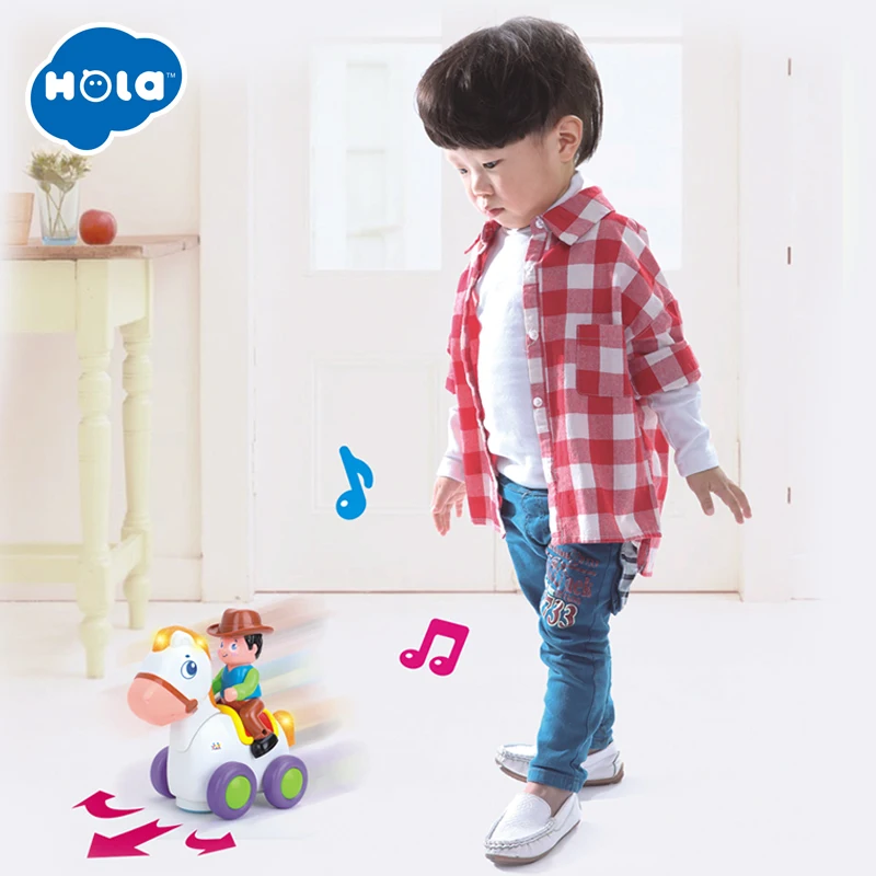 HUILE TOYS 838A Baby Toys Happy Racing Horse with Music & Lights Kids Crawl Styling Toy for Children 18 month+