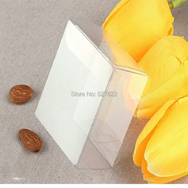 100pcs 5x5x6CM Clear PVC Transparent Cupcake Boxes Wedding Party Gift Box And Packaging