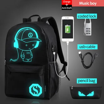 

IMYOK Fashion Men Backpacks Luminous School Boys Cartoon Back to School Bags Shoulder School Backpack for Children Rucksack Moch