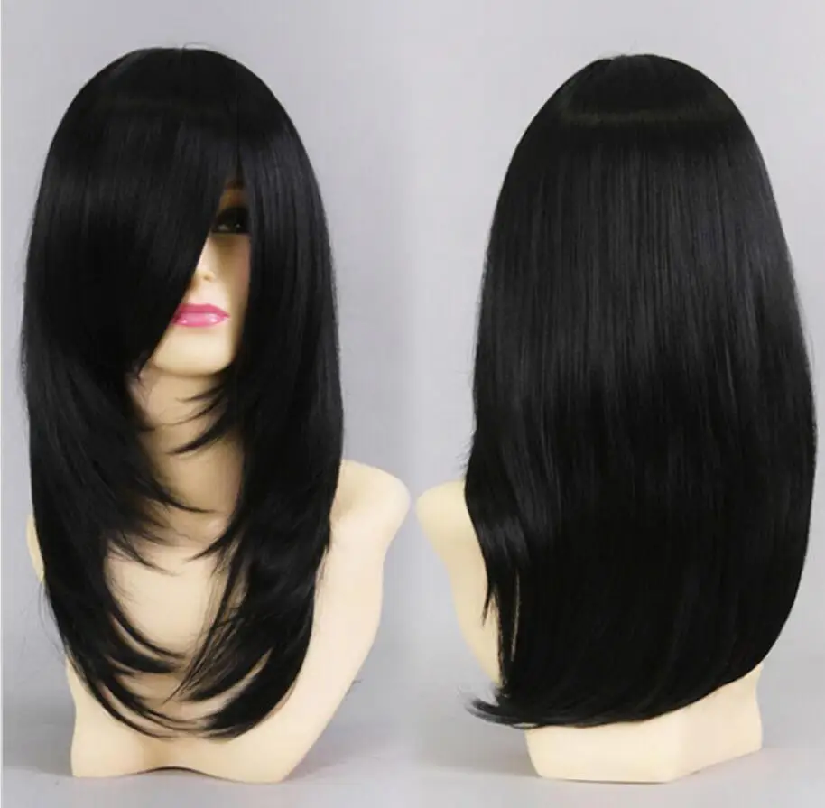 

WIG NARUTO-Orochimaru/Hyuuga Neji 60cm Black Women Custome Lolita Cosplay Full Wigs Free Shipping