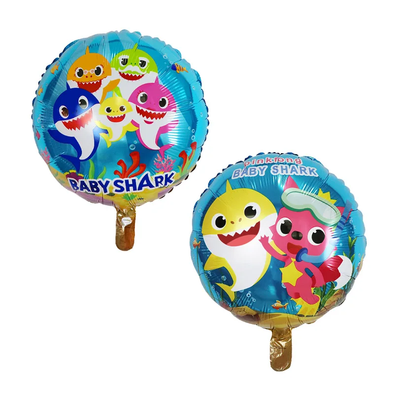 

10pcs 18inch Round Baby Shark Birthday Party Theme Foil Helium Balloons Kids Birthday Party Decorations Supplies Air Globos Ball
