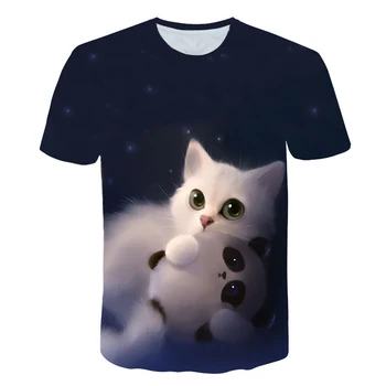 

2019 Night cat lady T-shirt women's short sleeves top 3d harajuku Tees top plus size animal T-shirt t shirt women S-6XL