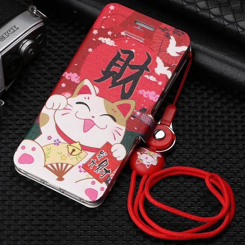 Для Xiaomi mi A2 Lite A3 милый окрашенный флип-кошелек с подставкой кожаный чехол для Red mi Note 8 7 Pro 5 4 4X mi 9T Pro Red mi 7A 6A чехол