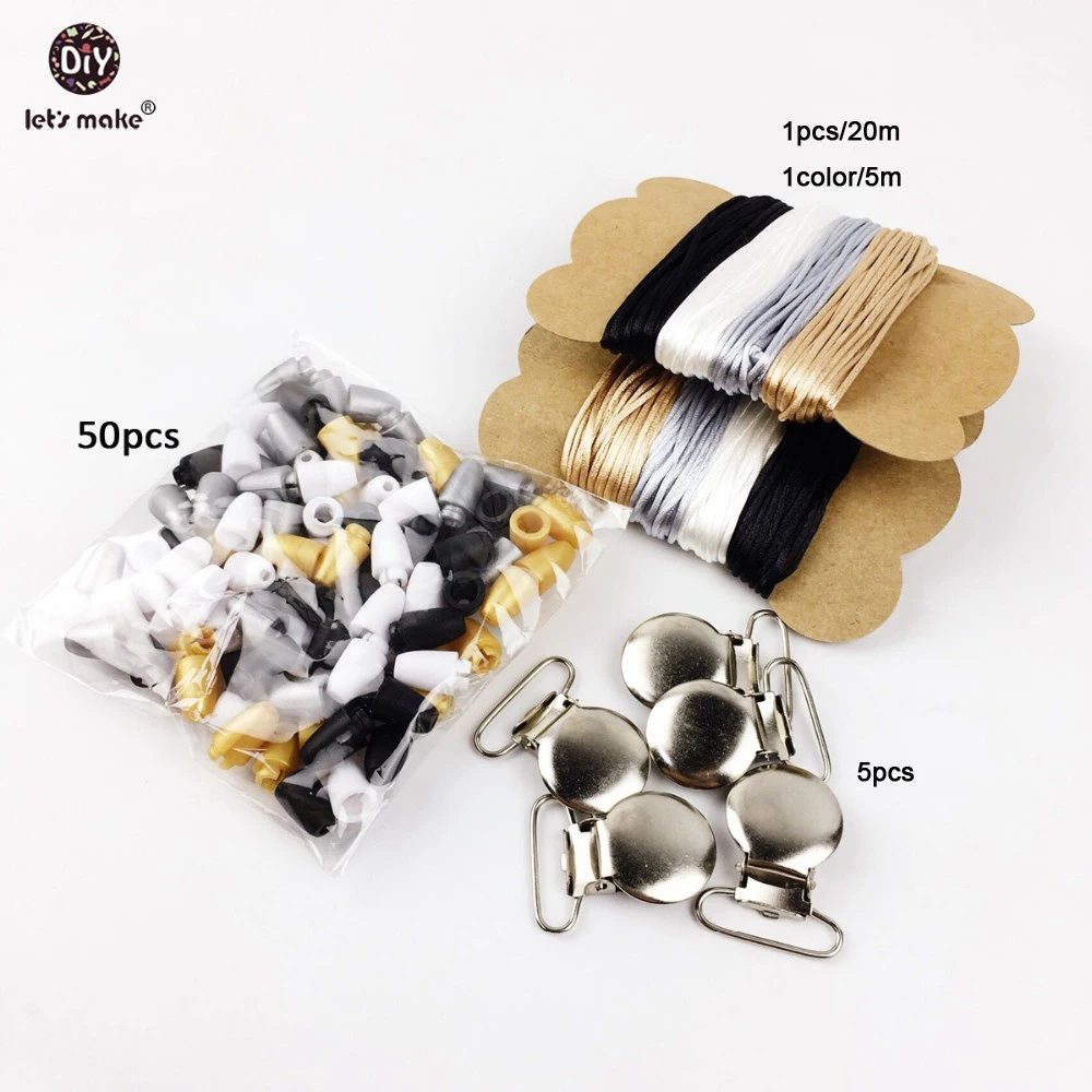 Let's Make Silicone Teether Pacifier Clip Set Safty Nontoxic Pacifier