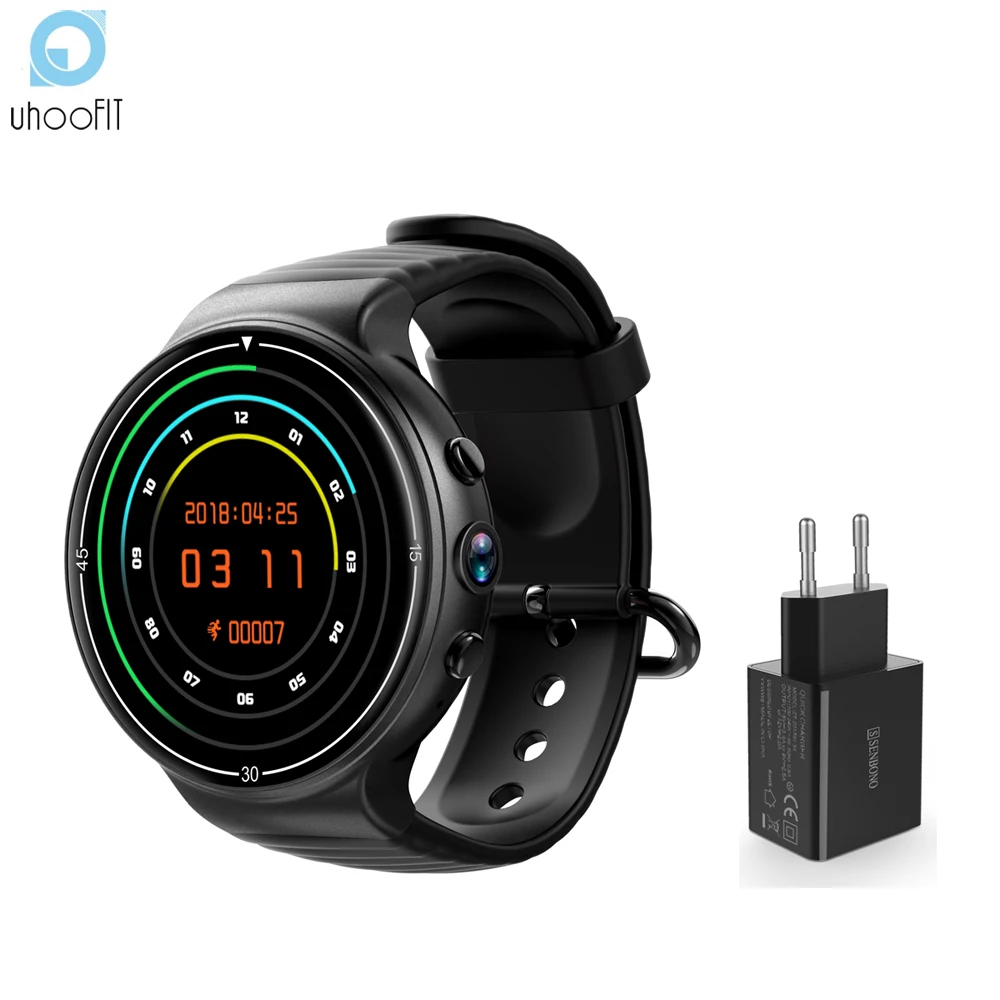 Uhoofit Смарт часы Android 7 0 LTE 4G Sim WI FI 1 39 дюймов 2MP Камера gps сердечного ритма трекер