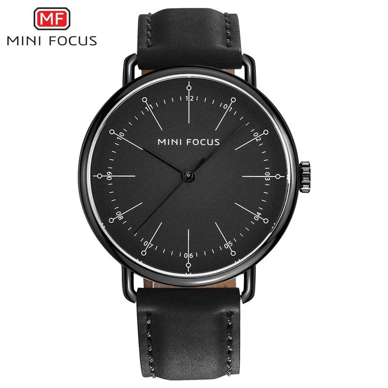 

MINIFOCUS Men's Fashion Casual Sport Quartz Watch Business Mens Leather Watches Simple Analog Wristwatch Male Clock Montre Homme