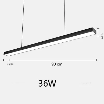 Офисная лампа, светодиодный светильник, подвесная линия, прямоугольное освещение конференц-зала, Современная студия, офисные подвесные лампы - Цвет корпуса: 36W-90CM